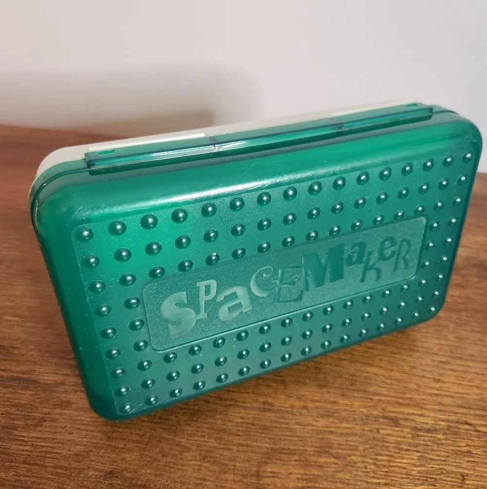 Green Space Maker Plastic Storage Case Vintage 1990's